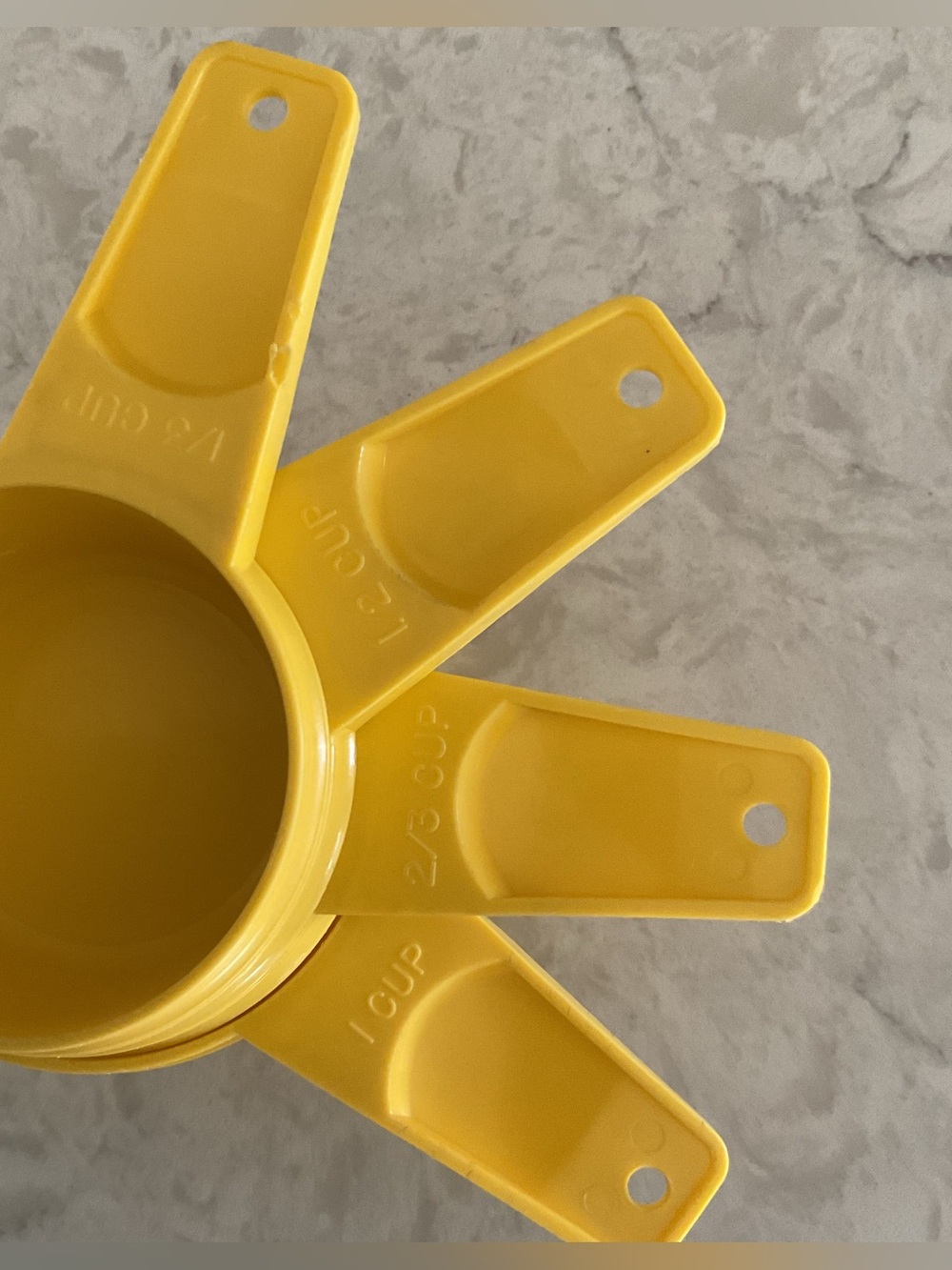 Vintage Tupperware Bright Yellow Nesting Measuring Cups Set of 4 Sizes